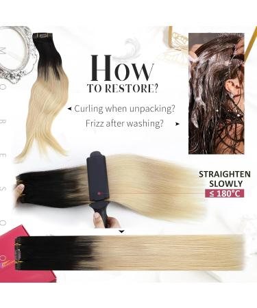 Moresoo Balayage Clip in Human Hair Extensions 20 Inch - Blonde/Brown Double Weft Clip-ins 7 Pcs/120g #2/27/613 - Buy Online on GoSupps.com