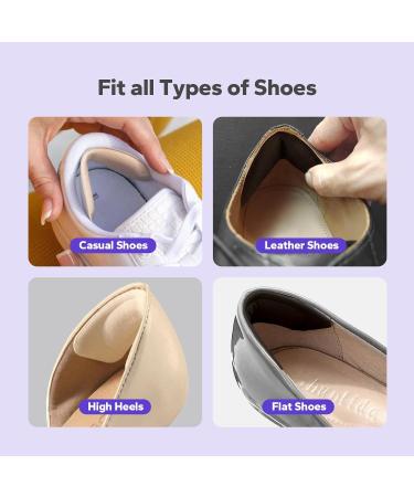 Silicone Heel Grips (5 Pairs) - Self-Adhesive Shoe Pads for Comfort & Fit | Stop Heel Slip & Blisters - Black & Pale Apricot - Buy Online on GoSupps.com