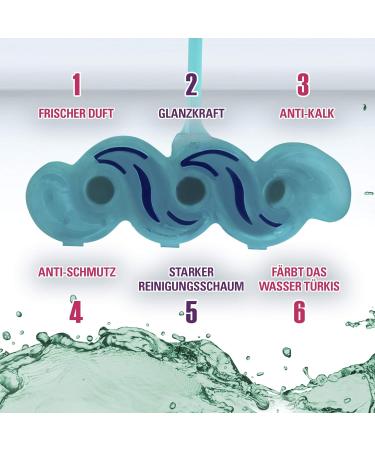 Cillit Bang 6in1 Toilet Cleaner - Tropical Lagoon Turquoise Water Dyes | Fresh & Clean Toilets | 3-Pack - International Shipping Available - Buy Online on GoSupps.com