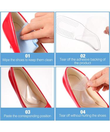 Plantar Fasciitis Relief Insoles - 2 Pairs Self-Adhesive Arch Support for Flat Feet - Pain Relief for Men & Women (Clear 5.7x2.2 inch - Buy Online on GoSupps.com