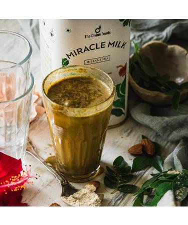 The Divine Foods Miracle Milk Moringa Latte 250 gm - An Ayurvedic Immunity booster Natural Detox Drink- Rich in Antioxidants and Iron - Buy Online on GoSupps.com