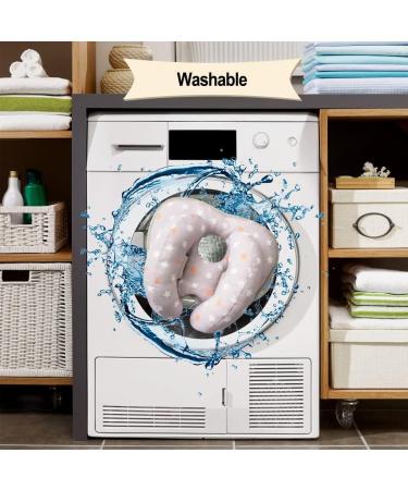 KAKIBLIN 2 in 1 Baby Travel Pillow - Adjustable Banana Shape Baby Neck Pillow for Newborn & Toddler Boys Girls - Orange Pentagram Design - Buy Online on GoSupps.com