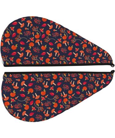 Hair Towel Wrap - Quick Drying Hair Turban with Button | Autumnal Forest Design - Buy Online on GoSupps.com
