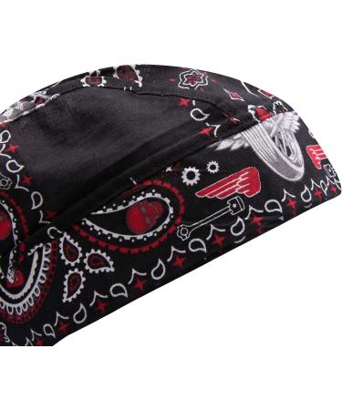 Elephant Brand Skull Caps - 100% Cotton Pack of 3 Biker Hats in Patterned & Plain Colors - Buy Online on GoSupps.com