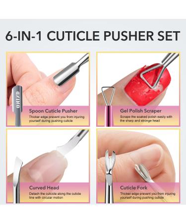 3Pcs Cuticle Pusher & Chameleon Gel Nail Polish Remover Set - Manicure Nail Art Kit in Blue - Buy Online on GoSupps.com
