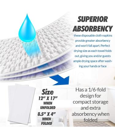 50 White Disposable Bathroom Napkins | Linen Feel Guest Towels for Parties, Weddings, Dinners | Paper Hand Towels for Events - Buy Online on GoSupps.com