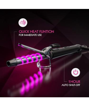 Wahl 19mm Curling Tong Hair Styling Tool - Ceramic Curling Wand for Shiny Curls - Quick Heat, Cool Touch Tip, Swivel Cord - Barrel Clamp, Black - Buy Online on GoSupps.com
