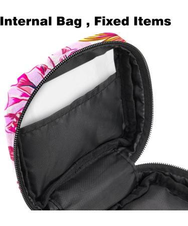 Period Pocket Bag for Women | Zippered Tampon & Cosmetic Organizer | Tropical Pink Flamingo Design - Buy Online on GoSupps.com
