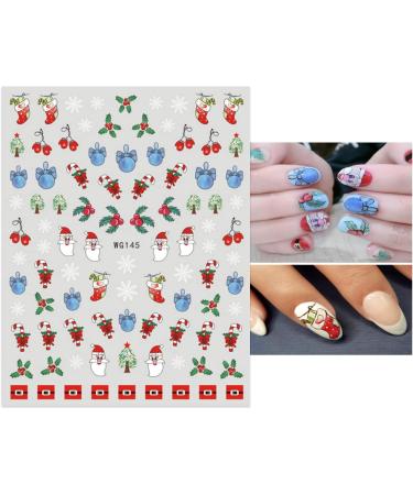 Christmas Nail Stickers - 10 Sheets Cartoon Art Decals for Kids | Self-Adhesive Nail Decoration Supplies - Buy Online on GoSupps.com