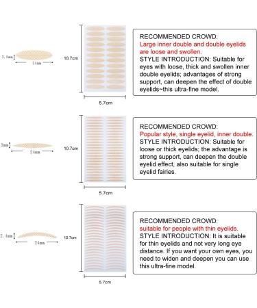 Eyelid tape invisible double eyelid stickers waterproof eyelid lifting strips with fork rods and tweezers suitable for wearing hats sagging uneven and single eyelids - Buy Online on GoSupps.com