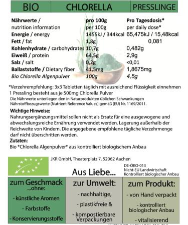 Spintz 800 pcs. Bio Chlorella Tablets | 100% Organic Vegan 500mg | Eco-Friendly Plastic-Free Packaging - Buy Online on GoSupps.com