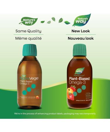 Nature's Way NutraVege Plant-Based Omega-3 Vegetarian Liquid Omega-3 Supplement with 150mg EPA + 300mg DHA - Strawberry Orange Flavour Support Heart Eyes and Brain Function in Adults 200ml Strawberry Orange Flavour 200 ml (Pack of 1) - Buy Online on GoSupps.com