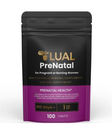 LUAL Prenatal Multivitamin | Prenatal Vitamins for Women | Pregnancy Must Haves Folate Supplement Prenatal Multivitamin 100 Tablets