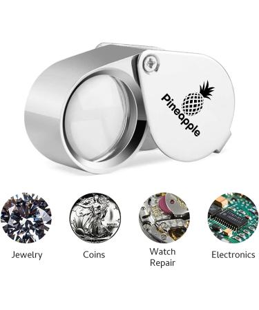 Pineapple 2 Pack 30X Jewelers Loupe Magnifier - Pocket Magnifying Glass for Jewelry, Gems, Diamonds, Plants, Coins - Buy Online on GoSupps.com