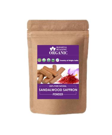 Blessfull Healing Organic 100% Pure Natural Sandalwood Saffron Powder | 100 Gram / 3.52 oz Pack Of 1