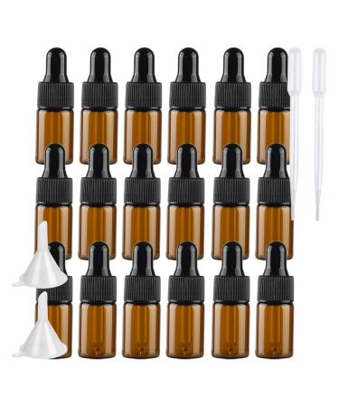 BPZXL 20 pieces empty 3ml brown glass pipette bottle small amber brown brown glass bottle sample glass pipette dripping bottle for aromatherapy essential oils