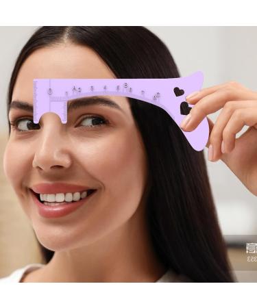 Eyebrow Measuring Tool Eye Brow Stencils for Women | Quick Eye Makeup Tool Eyebrow Shaping Aid Brow Measuring Tool for Perfect Eye Liner & Lip Lines Purple - Buy Online on GoSupps.com