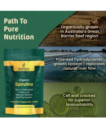 Biogenesis Ultimate Australian Greens Stack - Spirulina (300 Count) & Chlorella (1000 Count) Mini Tablets Australian Grown 200mg Algae Vegan Supplements for Energy Immunity & Natural Detox (1300 - Buy Online on GoSupps.com