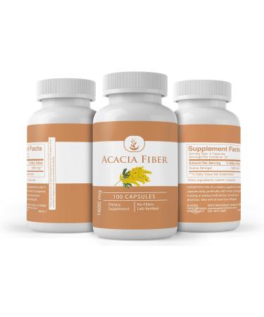 Acacia Fiber Capsules (100 ct) - Pure Ingredients, No Additives, Lab Verified - Buy Online on GoSupps.com