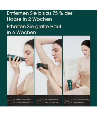 Jovs Dora IPL Hair Removal Device - Painless & Permanent Laser for Men & Women | 5 Modes Unlimited Use Fast Flash - Perfect Gift in Emerald Green - Buy Online on GoSupps.com