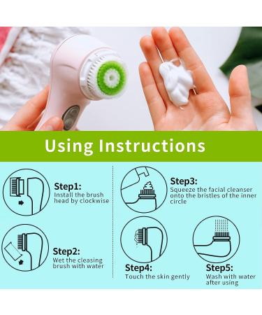 4 Pcs Facial Brush Replacement Heads for Deep Pore and Acne Cleansing - Buy Online on GoSupps.com