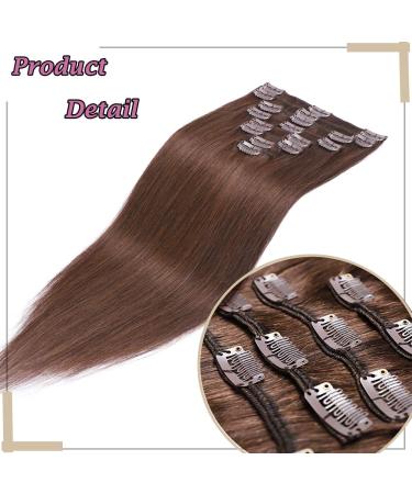 Buy 20-60 cm Remy Clip-In Hair Extensions - 8 Strands of 100% Human Hair 04# Chocolate Brown - Fast International Shipping - Buy Online on GoSupps.com