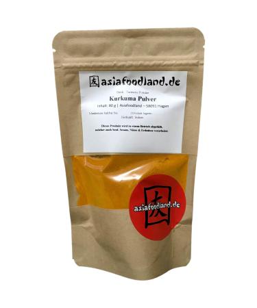 Asiafoodland turmeric curcuma Haldi Tumeric yellow root powder individually packed 1 x 80 g