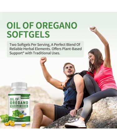 MAMOWYZ Organic Oregano Oil Capsules with Black Seed Oil Immune Support Digestive Health | Non-GMO Gluten Free - Buy Online on GoSupps.com