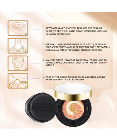 Triple Color Cushion Foundation Natural Coverage Cushion BB Cream Waterproof Foundation Moisturizing Oil Control Long Lasting Coverage for Face Blemishes - Buy Online on GoSupps.com