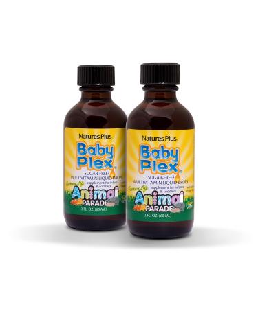 Nature's Plus Source of Life Animal Parade Baby Plex Sugar Free Multivitamin Liquid Drops Natural Orange Flavor 2 fl oz (60 ml)