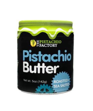 Pistachio Butter- Roasted + Sea Salted (5oz Glass Jar) 5 Ounce (Pack of 1)