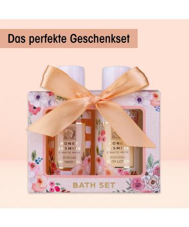 Accentra Women's Shower Set Gift Box - Honey Jasmine Care Set with Shower Gel & Body Lotion | Perfect for Valentine's Day Mother's Day & Christmas - Buy Online on GoSupps.com