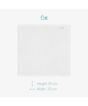 Navaris Bamboo Washcloths (Pack of 6) - 10x10 inch Baby and Adult Washcloth Set - Face and Body Towels for Makeup Removal - Light Blue, White, Gray, Black - Buy Online on GoSupps.com