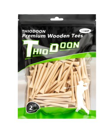 THIODOON Golf Tees Professional Natural Wood Golf Tees Pack of 100, Golfing Tees Multiple Colors Size 3-1/4 inch, 2-3/4 inch or 2-1/8 inch, Tall Golf Tees Bulk Reduce Side Spin and Friction 3-1/4 inch 83mm Wood