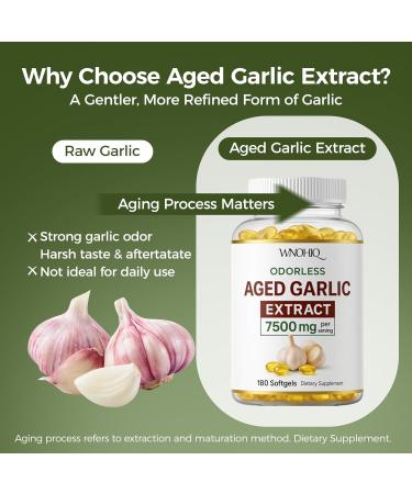 RTQSU Aged Garlic Extract - 7500mg Odorless | Garlic Supplements 360 Softgels | Odorless Aged Garlic Capseles for Supports Immune Health | Organic Non-GMO Gluten-Free (2) - Buy Online on GoSupps.com