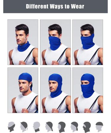 SATINIOR 9 Pcs Men's Ski Mask Balaclava Winter Neck Gaiter - Windproof Outdoor Cycling Hood in Solid Colors - Buy Online on GoSupps.com