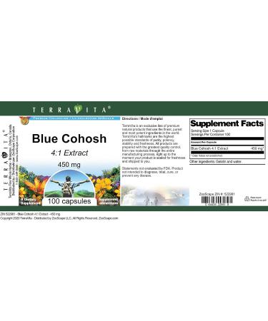 Blue Cohosh 4:1 Extract - 450 mg (100 Capsules ZIN: 522981) - 3 Pack - Buy Online on GoSupps.com
