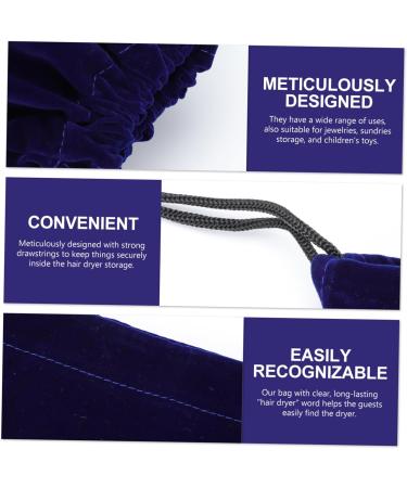 Healeved 2pcs Storage Bag Drawstring Hair Dryer Pouch Safe Hair Dryer Pouch Cotton Drawstring Bags Velvet - Buy Online on GoSupps.com