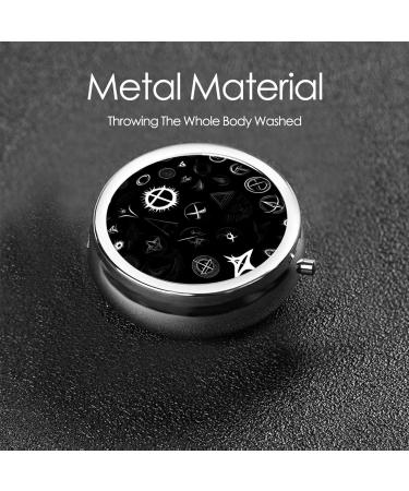 Black and White Universal Round Pill Box - 3 Compartment Organizer for Travel & Pocket - Buy Online on GoSupps.com