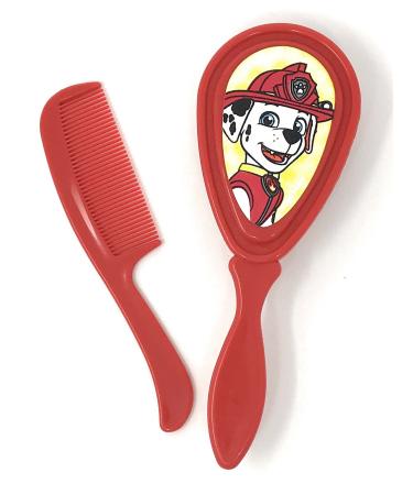 Paw Patrol Baby Toddler Comb & Brush Set Featuring Your Choice of Chase  Marshall  Skye or Everest (Marshall Red)