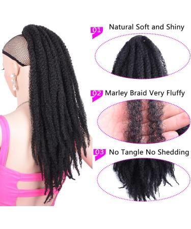 Ysxsxy Marley Braids Locs Ponytail Drawstring Ponytail Extension Hairpieces Clip in Braided Loc Ponytail Afro Kinky Curly Clip in Braided Pony Tail Hair Extensions for Black Women (18 Inch 1B) 18 Inch 1B - Buy Online on GoSupps.com