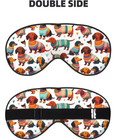 Double-Sided Dachshund Sleep Mask | Colorful Eye Cover for Comfortable Sleep Unisex Night Eye Shade - Buy Online on GoSupps.com
