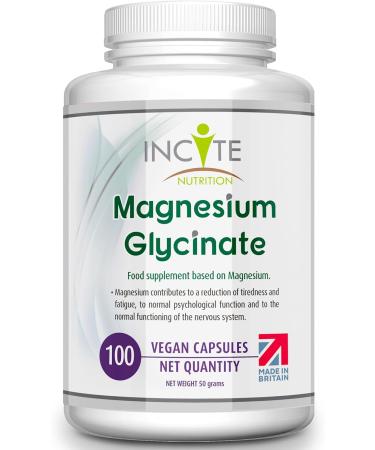 Premium 500mg Magnesium Glycinate Supplements - 100 Vegan Capsules (3 Month Supply) - Highest Bioavailability - Buy Online on GoSupps.com