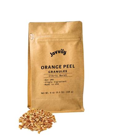 Jovvily Orange Peel Granules - 8oz - Burst of Citrus - Dried Peels 8 Ounce