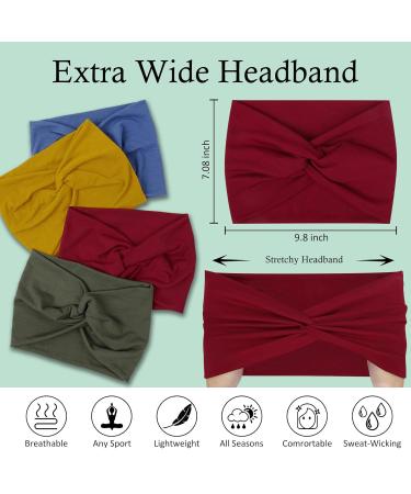 AKTVSHOW 7'' Wide Headbands for Women - 8Pack Extra Large Turban Hair Bands for Fashion, Yoga, Workout - Bright Hope Collection - Buy Online on GoSupps.com