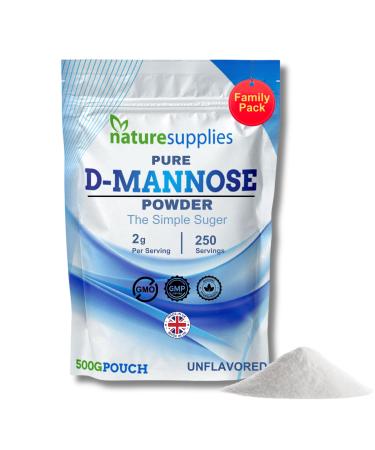 naturesupplies D-mannose Bulk Mannose Powder 500g | D-mannose Dietary Supplement | Non-GMO Vegan - naturesupplies (500g (Pack of 1))