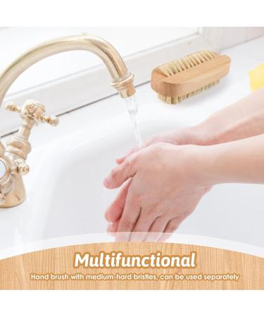 Double Sided Wooden Nail Brush for Men, Women & Kids - Hand & Foot Nails Scrubber - Buy Online on GoSupps.com