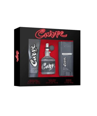 Liz Claiborne Curve Crush Men's Fragrance 3 Piece Gift Set, 2.5 Fl. Oz. Eau De Cologne, 3.4 Fl. Oz. Aftershave Balm and 1.7 Oz. Deodorant Stick, 3 Count 3 Piece Set