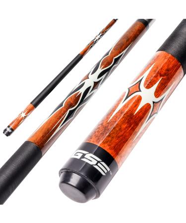 GSE 58" 2-Piece Canadian Maple Hardwood Billiard Pool Cue Sticks for Men/Women. Great for House or Commercial/Bar Use. (Several Colors, Weight from 18oz, 19oz, 20oz, 21oz Available) Brown 21oz