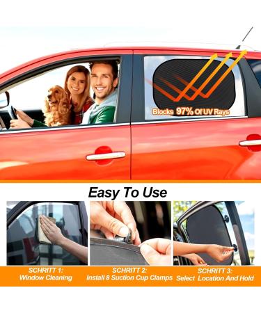Universal Baby Car Sun Protection - 44x35cm UV Sun Visor with 8 Suction Cups for Kids - Buy Online on GoSupps.com